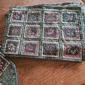 Fall Leaf Table Runner 67” Runnerand 8 Placemats Cottagecore Grandma Fall Decor